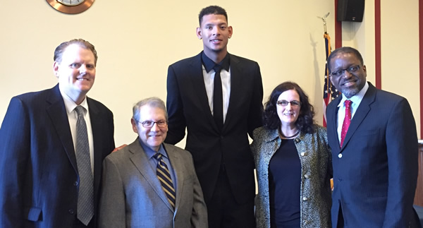 Photo of Gavin Lindberg Dr. Stephen Katz Isaiah Austin Dr. Kathleen Mimnagh and Dr. Gary Gibbons