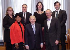 NIAMS Director Dr. Stephen I. Katz and Deputy Director Dr. Robert Carter welcome new members to the institute’s council. Pictured are (front row from l) Dr. Gwendolyn Powell Todd Dr. Katz and Dr. Carter. At rear are (from l) Dr. Christy Sandborg Dr. Gary Koretzky Dr. Grace Pavlath and Alexander Silver.