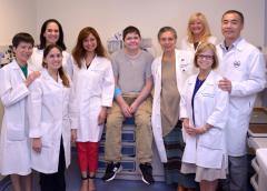 NIAMS team members include (from l) Dr. Yan Huang Dr. Bernadette Marrero Dr. Adriana A. Jesus Dr. Gina Montealegre SAVI patient Elliot Schuman Dr. Raphaela Goldbach-Mansky Patricia O’Brien Dawn Chapelle and Dr. Yin Liu.