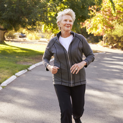 a woman running