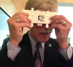 Dr. Francis Collins using Foldscope