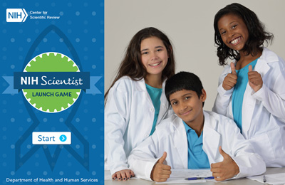 NIH Center for Scientific logo with 3 kids