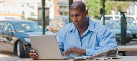 man working on laptop